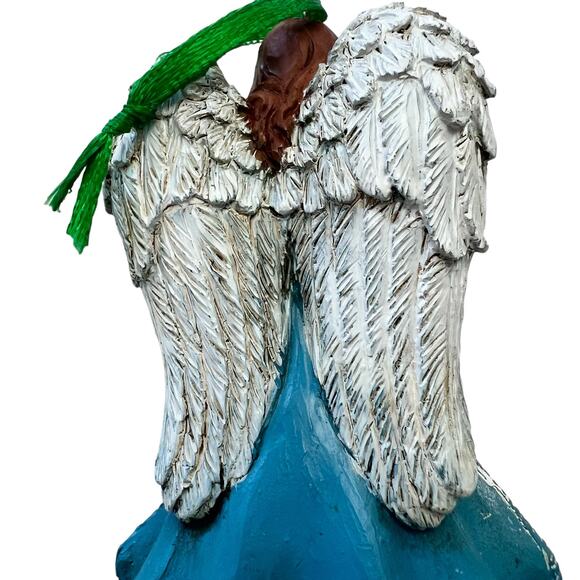 Alaska Angel Christmas Ornament Hand Painted Highlights Forget Me Not Flowers - Picture 10 of 14